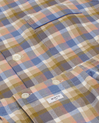 Khakhi plaid long flannel pajama