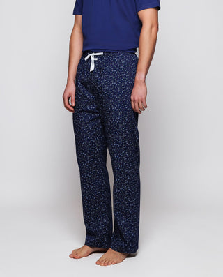 Pantalón de pijama largo azul estampado flora by M | 00347_0053_1