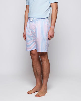 Pantalón de pijama corto blanco con rayas azu by M | 00348_0051_1