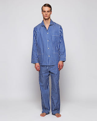 Pijama largo rayas azules de algodón by MIRTO | 00354_0050_1