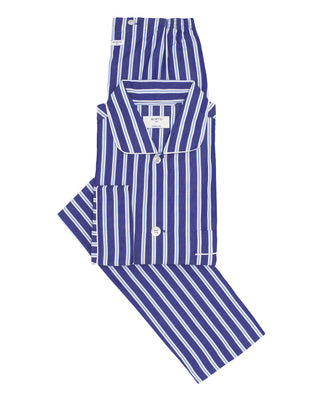 Pijama largo rayas azules de algodón by MIRTO | 00354_0050_3