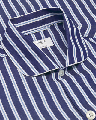 Pijama largo rayas azules de algodón by MIRTO | 00354_0050_4