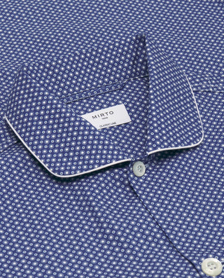 Pijama largo azul motivo geométrico de algodó by M | 00358_0050_4