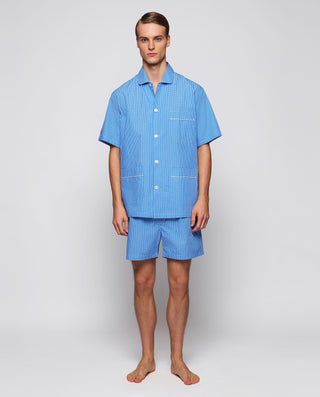 Pijama corto cuadros blancos y azules de algo by M | 00363_0050_1