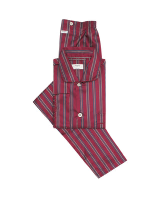 Pijama largo granate satinado de rayas bicolo by M | 00365_0050_4