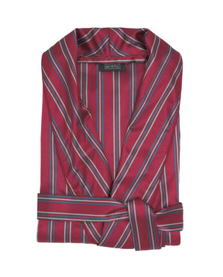 Bata cruzada granate satinada de rayas bicolo by M | 00366_0050_4