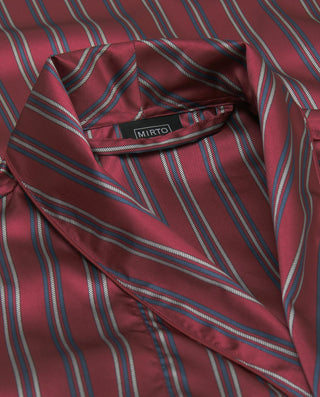 Bata cruzada granate satinada de rayas bicolo by M | 00366_0050_5