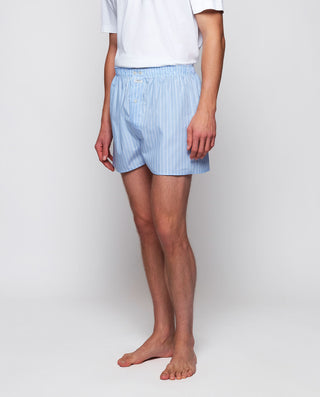 Boxer azul con rayas blancas de algodón by MIRTO | 00375_0050_1