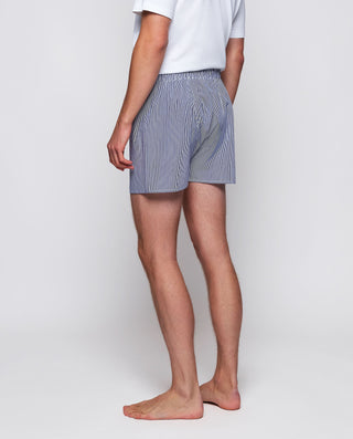 Boxer microrraya azul y blanco de algodón by MIRTO | 00377_0050_2