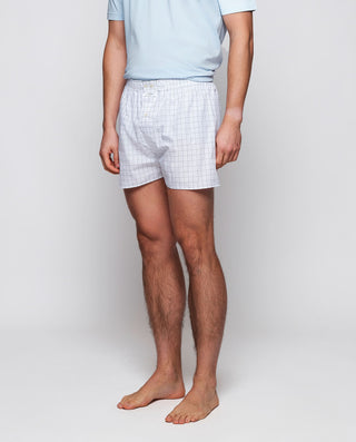 Boxer cuadro blanco y azul de algodón by MIRTO | 00383_0050_1