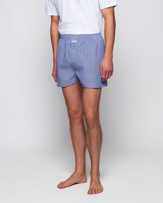 Bóxer cuadro Príncipe de Gales azul de algodó by M | 00384_0050_1