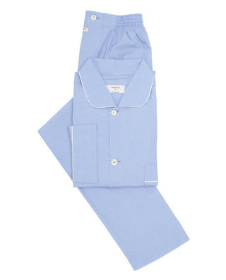 Pijama largo azul de algodón fil a fil by MIRTO | 00388_0050_4