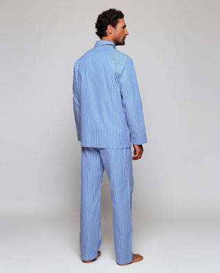 Pijama largo de algodón rayas azules y blanca by M | 00391_0050_2