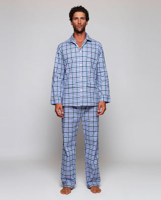 Pijama largo de algodón cuadro multicolor by MIRTO | 00393_0050_1