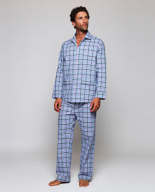 Pijama largo de algodón cuadro multicolor by MIRTO | 00393_0050_3