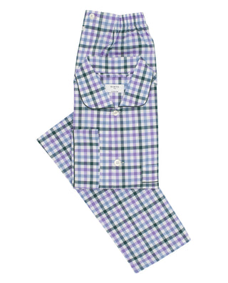 Pijama largo de algodón cuadro multicolor by MIRTO | 00393_0050_4