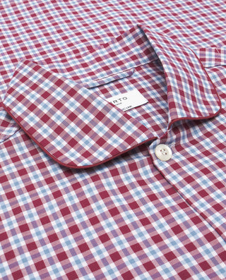 Pijama largo mezcla de algodón cuadro azul y by MI | 00394_0050_4