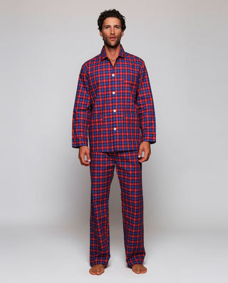 Pijama largo de algodón cuadros bicolor by MIRTO | 00397_0050_1
