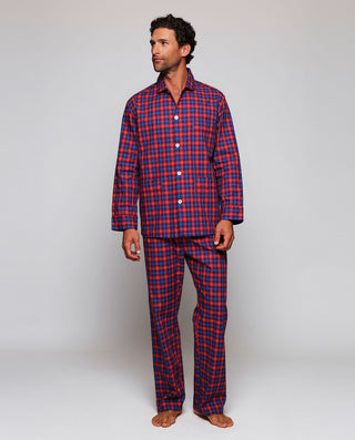 Pijama largo de algodón cuadros bicolor by MIRTO | 00397_0050_3