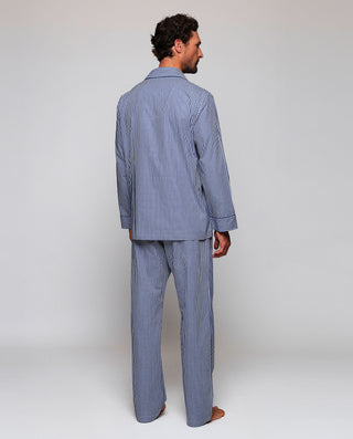Pijama largo de algodón cuadro Vichy azul y b by M | 00399_0050_2