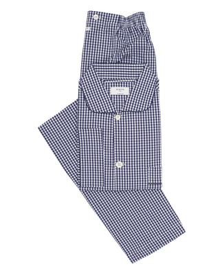 Pijama largo de algodón cuadro Vichy azul y b by M | 00399_0050_4
