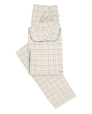 Pijama largo vainilla cuadro multicolor algod by M | 00401_0050_4