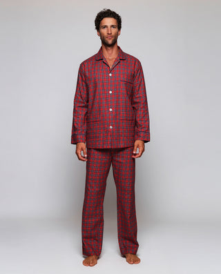 Pijama largo cuadros tartán rojo de franela by MIR | 00405_0050_1