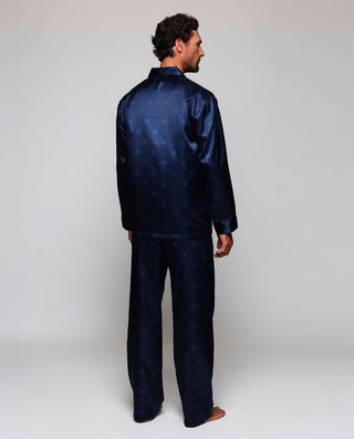 Pijama largo jacquard azul marino by MIRTO | 00412_0050_2