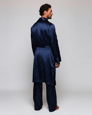 Bata cruzada jacquard azul marino by MIRTO | 00413_0050_2