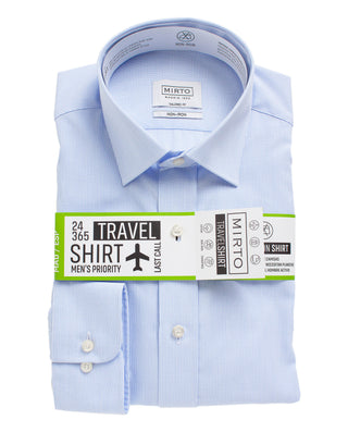 Camisa cuadros semi-entallada travelshirt azul