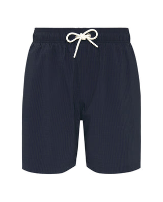 Bañador seersuker azul marino de rayas