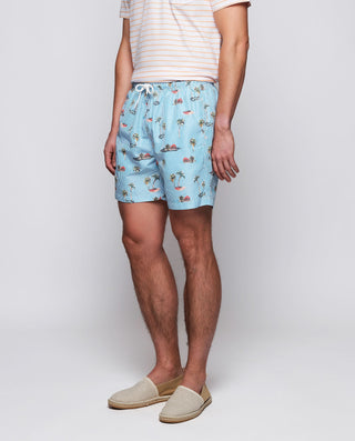 Bañador estampado tropical sobre rayas by MIRTO | 01706_0052_1