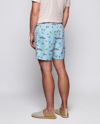 Bañador estampado tropical sobre rayas by MIRTO | 01706_0052_2