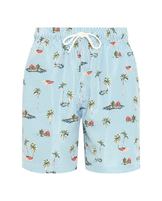 Bañador estampado tropical sobre rayas by MIRTO | 01706_0052_4