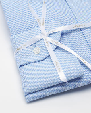 Casual cotton shirt with a blue double-layered gauze structure