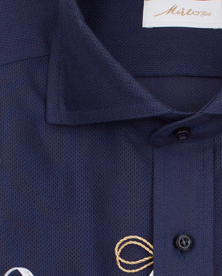 Camisa de gasa de vuelta marino