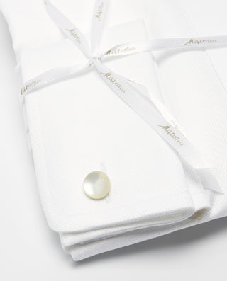 Camisa vestir algodón puño doble blanco