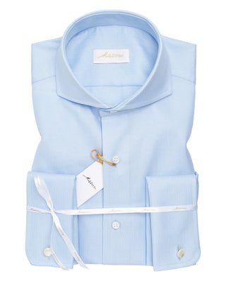 BLUE LONG SLEEVE SHIRT WITH DOUBLE CUFFS