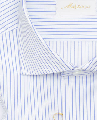 CAMISA MANGA LARGA RAYAS AZUL PUÑO DOBLE by MIRTO