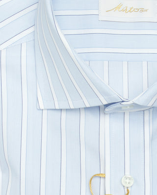 CAMISA MANGA LARGA RAYAS BLANCAS FONDO AZUL by MIR