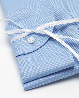Cotton dress shirt blue panama