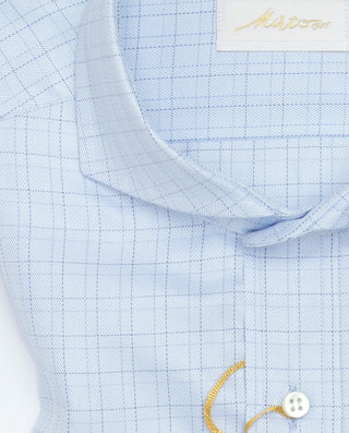 CAMISA MANGA LARGA AZUL CUADROS MARINO by MIRTO
