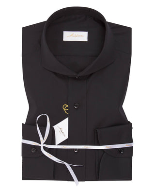 Camisa casual algodón manga larga negro
