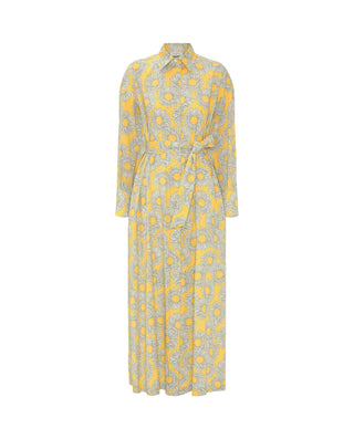 Vestido camisero estampado floral amarillo