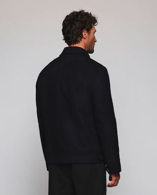 Wool-blend trucker jacket