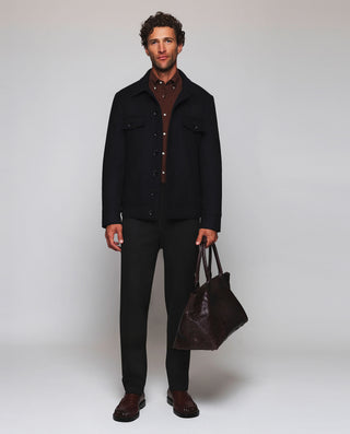 Wool-blend trucker jacket