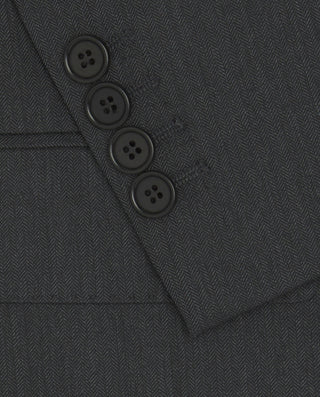 Traje gris oscuro de lana espiga by MIRTO | 02826_0050_2