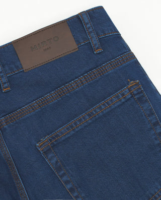 Pantalón denim 5 bolsillos tencel y algodón azul