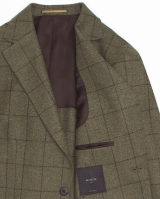 Grey wool windowpane check blazer