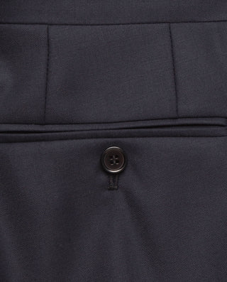 Regular fit navy wool dress pants